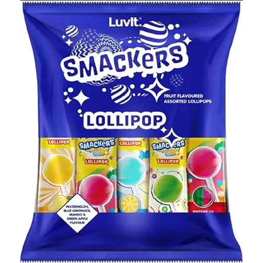 Smackers Fruit Flavoured Lollipops 480g