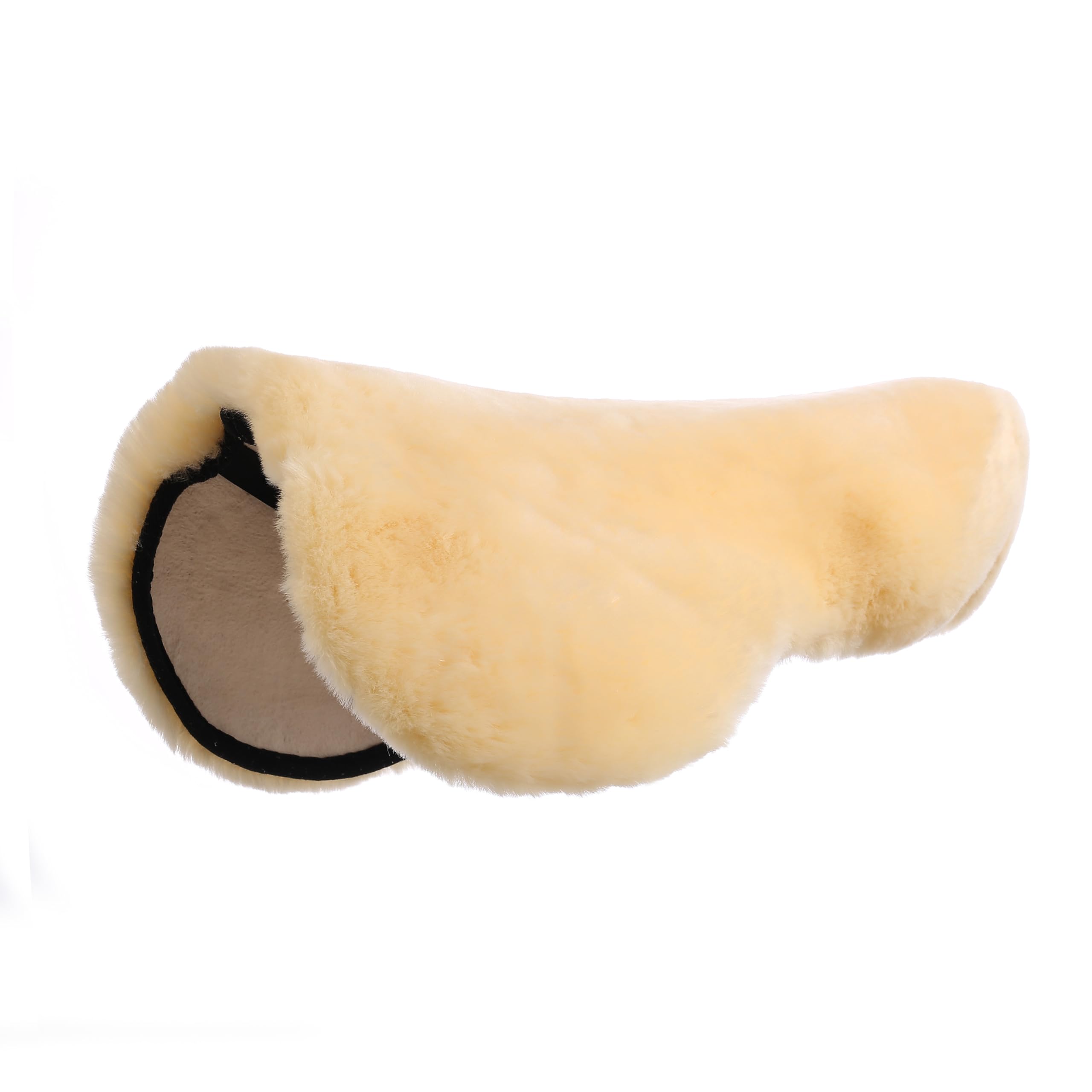 Lammwolle Reitgeschenke Set of 4-1x Lammwolle Sattelsitzbezug, 1x Genickschoner aus Lammfell (32×5cm and 28×5cm), 1x Lammwolle Putzhandschuh aus Merino Lammwolle Farbe: Natur (Natur)