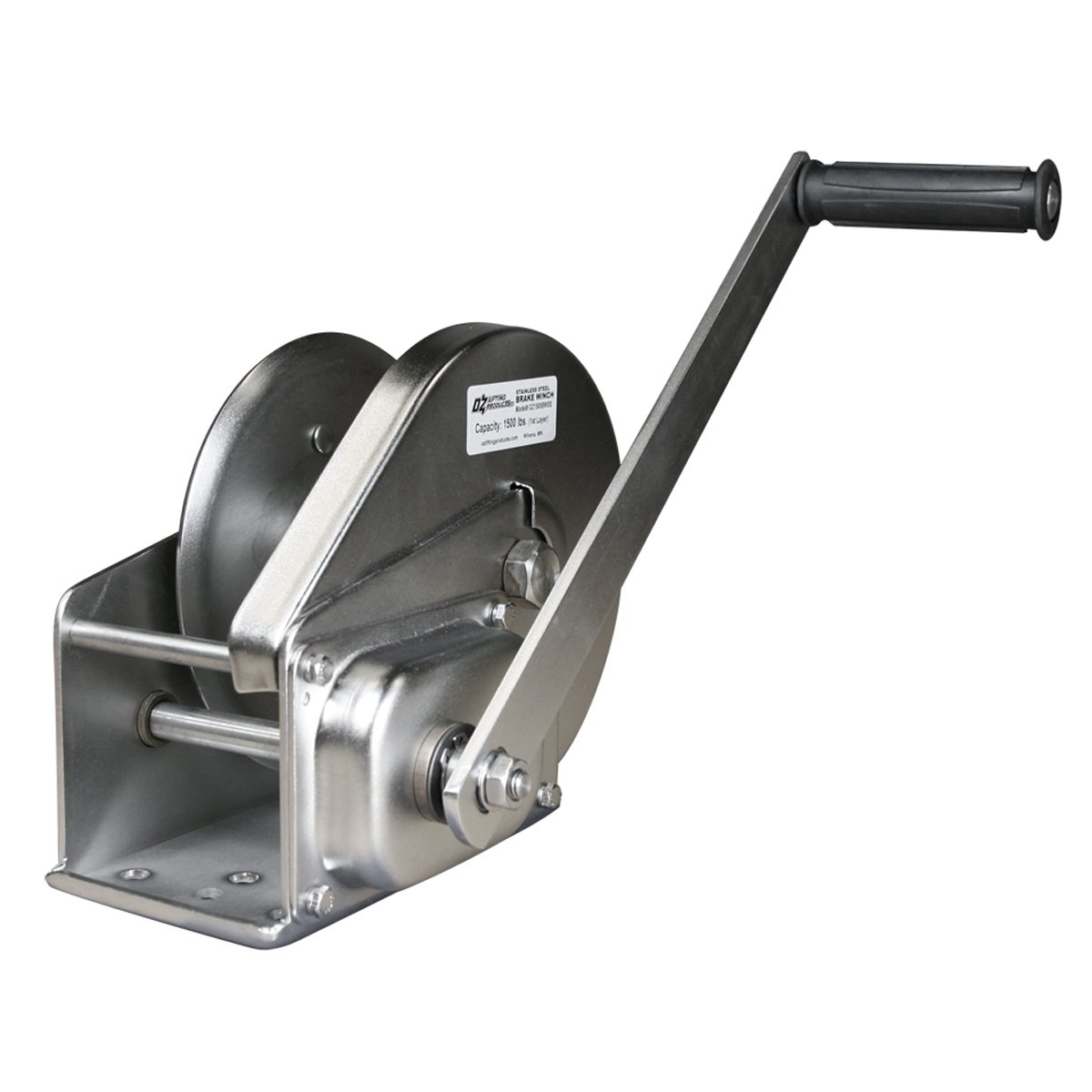 Oz Lifting OZ1500BWSS Wire Rope Brake Winch, 1500 lb Capacity