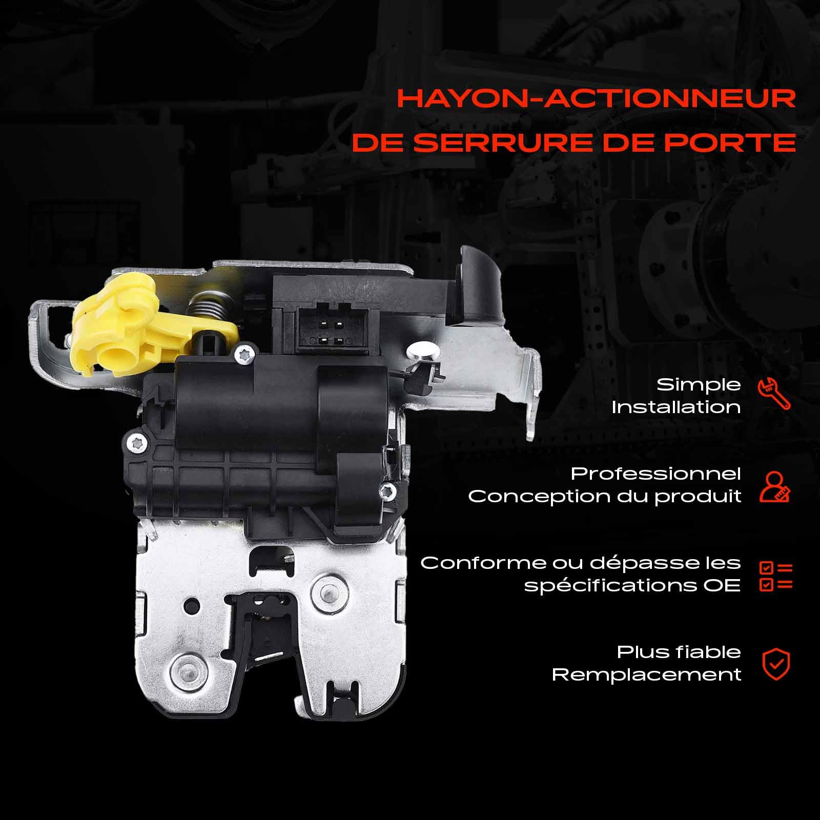Frankberg Serrure de Coffre hayon Compatible avec P.a.s.s.a.t Variant 3G5 CB5 T.i.g.u.a.n AD1 AX1 T.o.u.r.a.n 5T1 Golf VIII CD1 Golf VIII Variant CG5 DB5 Remplacer# 5TA827505C