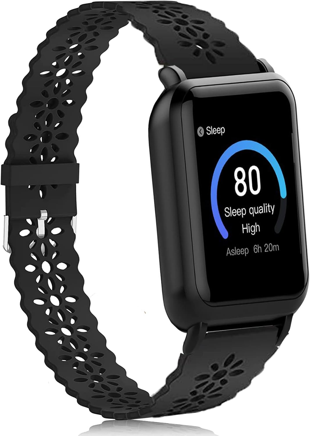 Lamshaw Compatible for 3Plus Vibe Plus Band, Silicone Lace Slim Thin Hollow-Out Replacement Straps Compatible with 3Plus Vibe Plus/Vibe +/Vibe Lite/Vibe Pro Smartwatch