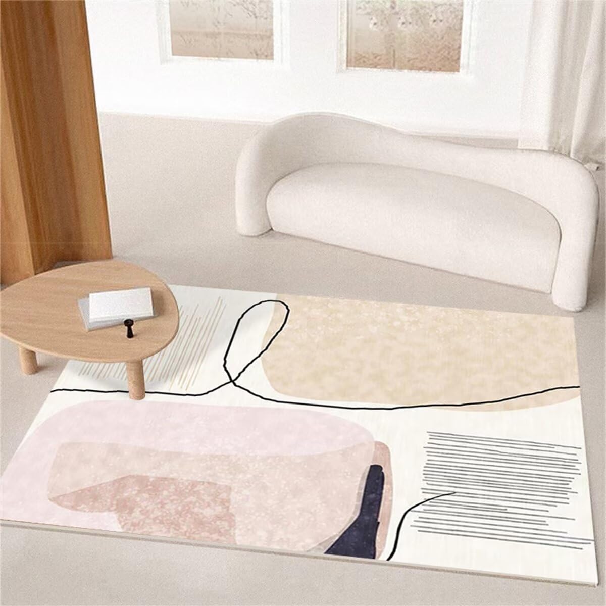 Vorhänge Schlafzimmer Babyzimmer Teppich Junge Mädchen Zimmer Teppich Linie Dekoration weichen Haushalt Teppich rutschfest Teppich Mädchen Jugendzimmer 90X150CM