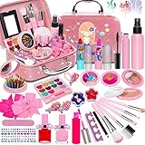 Kids Washable Makeup Girl Toys - Toys for Girl, Kids Makeup Kit for Girl, Toddler&Non-Toxic Make Up Set, Children Vanities Dress Up, Child Princess, Christmas Birthday Gift 5 6 7 8 9 10 Year Old