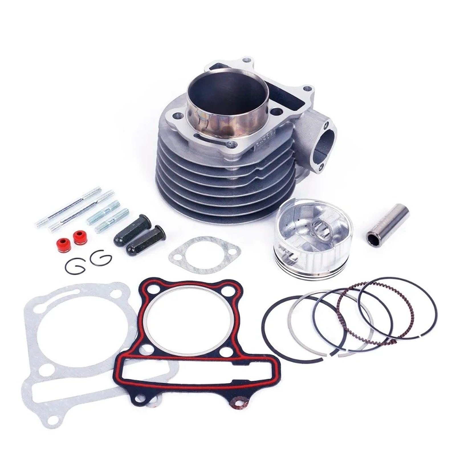 Cilindro Motosierra Kit De Pistón Cilindro 57,4mm Para Motor Patinete Chino Para 4T 157QMJ Para JONWAY Para ZNEN Para Ciclomotor Roketa ATV Para GY6 150cc Pistón