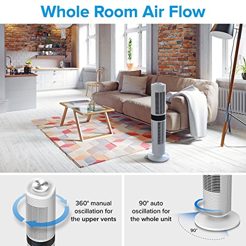 LEVOIT LV373 Tower Fan Oscillating with Remote Control, Standing Floor