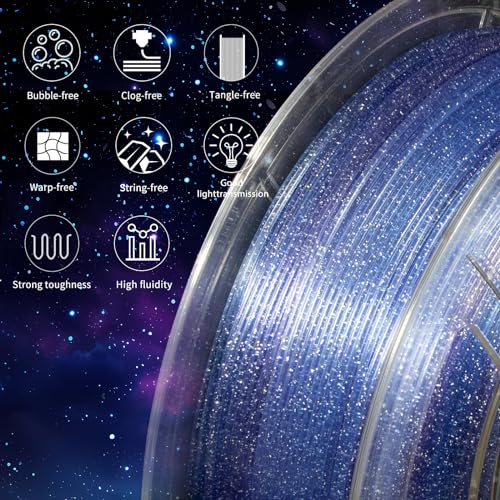 Image of 3D Printer Pla Filament HS Glitter Clear Blue+Purple for Bambu Lab AMS,AMS Lite