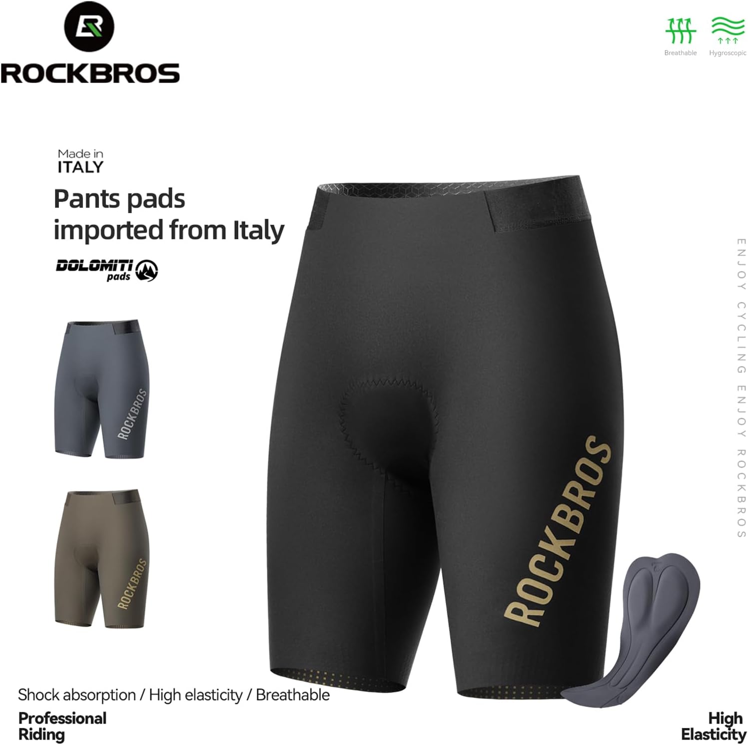 ROCKBROS Men’s Bike Shorts with Padded Cycling Road Biking Riding Breathable Shorts Tight for Men - Image 3