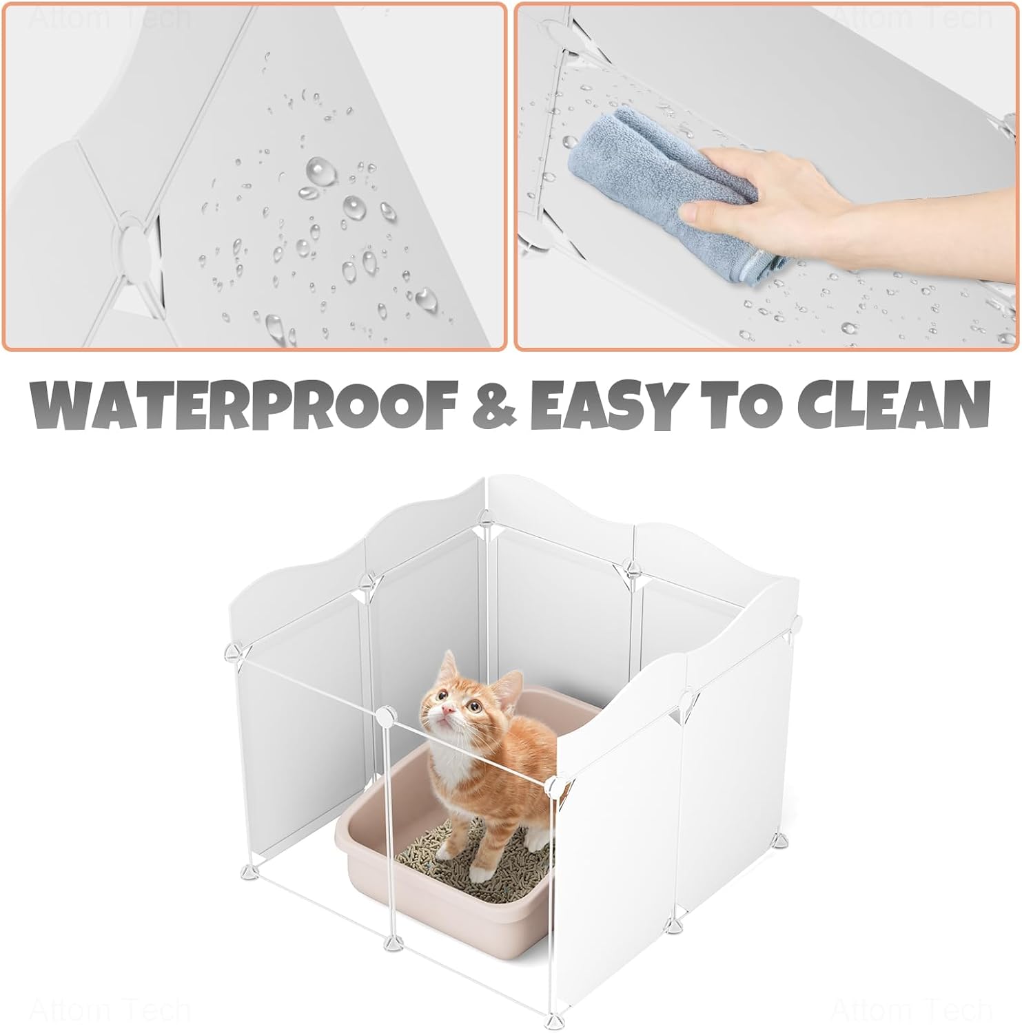 ZooZoo Cat Litter Box Enclosure Splash Guard and Pet Feeding Mat for Dog & Cat