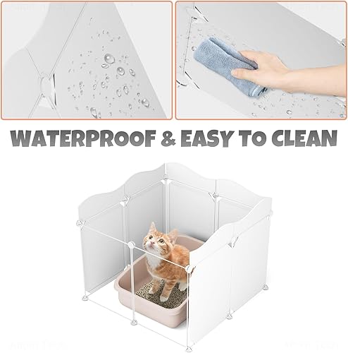 Miniatura 3 de ZooZoo Caja de arena para gatos, diseño único de ondas, caja de arena de gran tamaño para bricolaje, protector contra salpicaduras, cubierta de caja