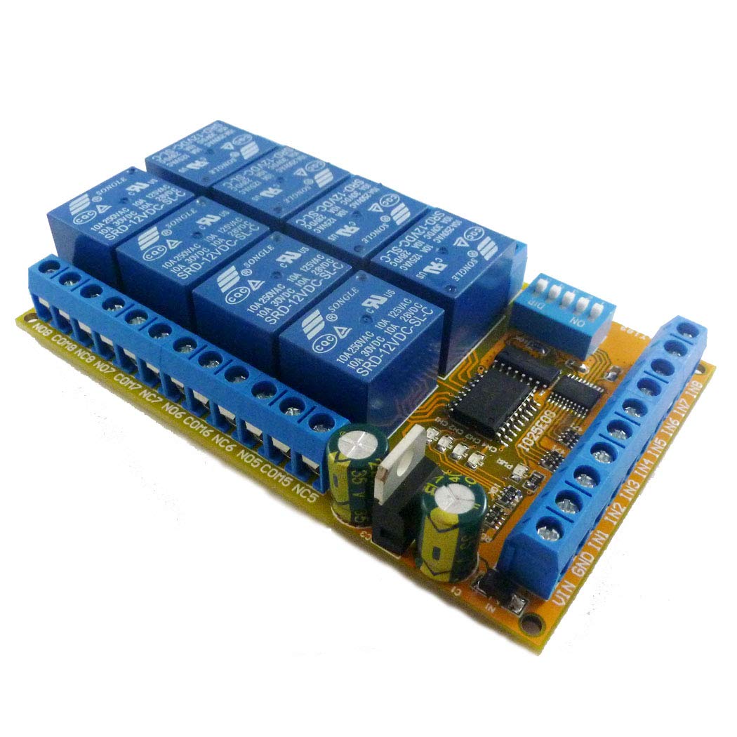 DC 12V 8 CH Multifunction Power Conditioner Sequencer Switch Interlock Latch Self-Locking Momentary Relay Module (1)