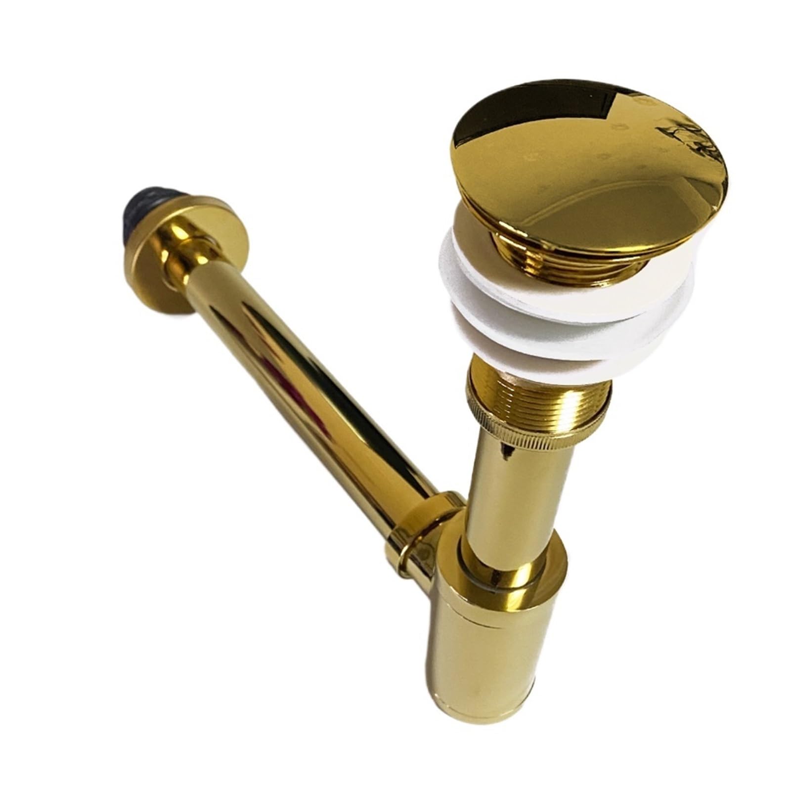 Desague lavabo Desagüe for fregadero de baño dorado, trampa for botellas latón, filtro sifón, juego tapón accesorio emergente(Light Grey)