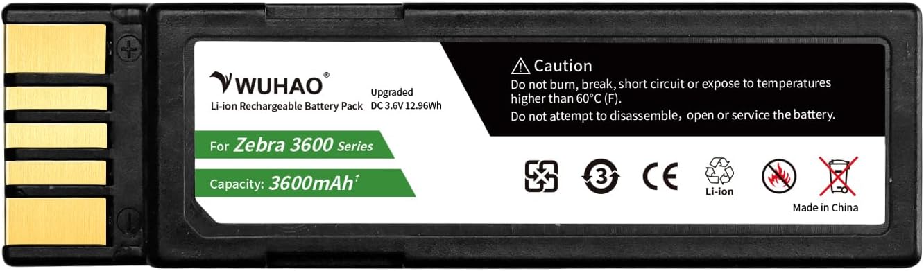 DS3678 Battery BTRY-36IAB0E-00 Upgraded 3600mAh for Zebra DS3678 DS3600 LI3678 LI3600 LS3678 LS3600 82-166537-01 Replacement