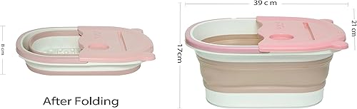 Miniatura 2 de Viycuho Bañera plegable para pies con asa, bañera de remojo de pies, bañera de pedicura, spa con acupuntos de masaje, cubetas multifunción para