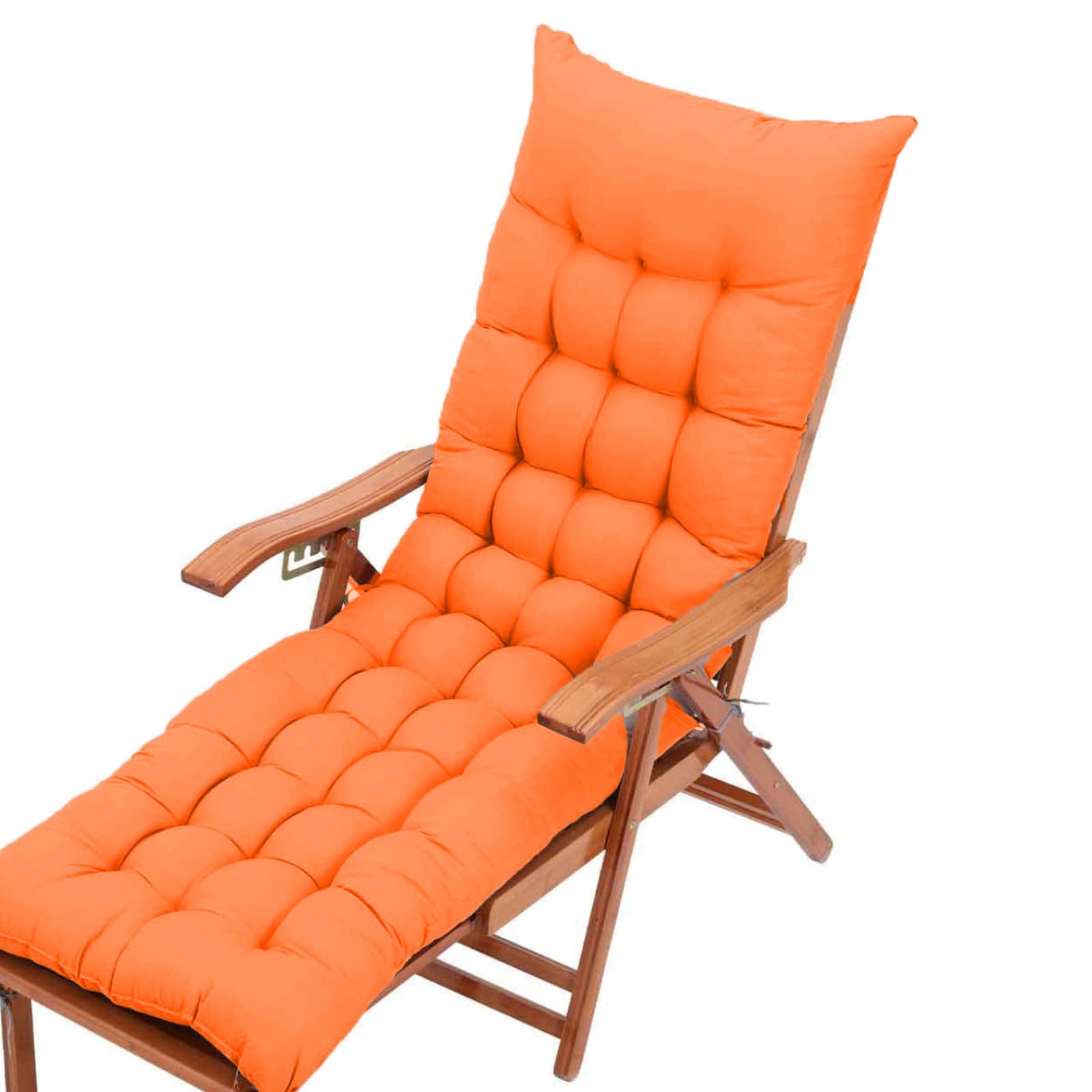 KYMMPL Durable Thick & Comfortable sun lounger cushion Garden Steamer Sunlounger Replacement Pad Outdoor & Indoor Sun Lounger Recliner Cushion Patio Furniture Cushion (Orange,170 * 55)
