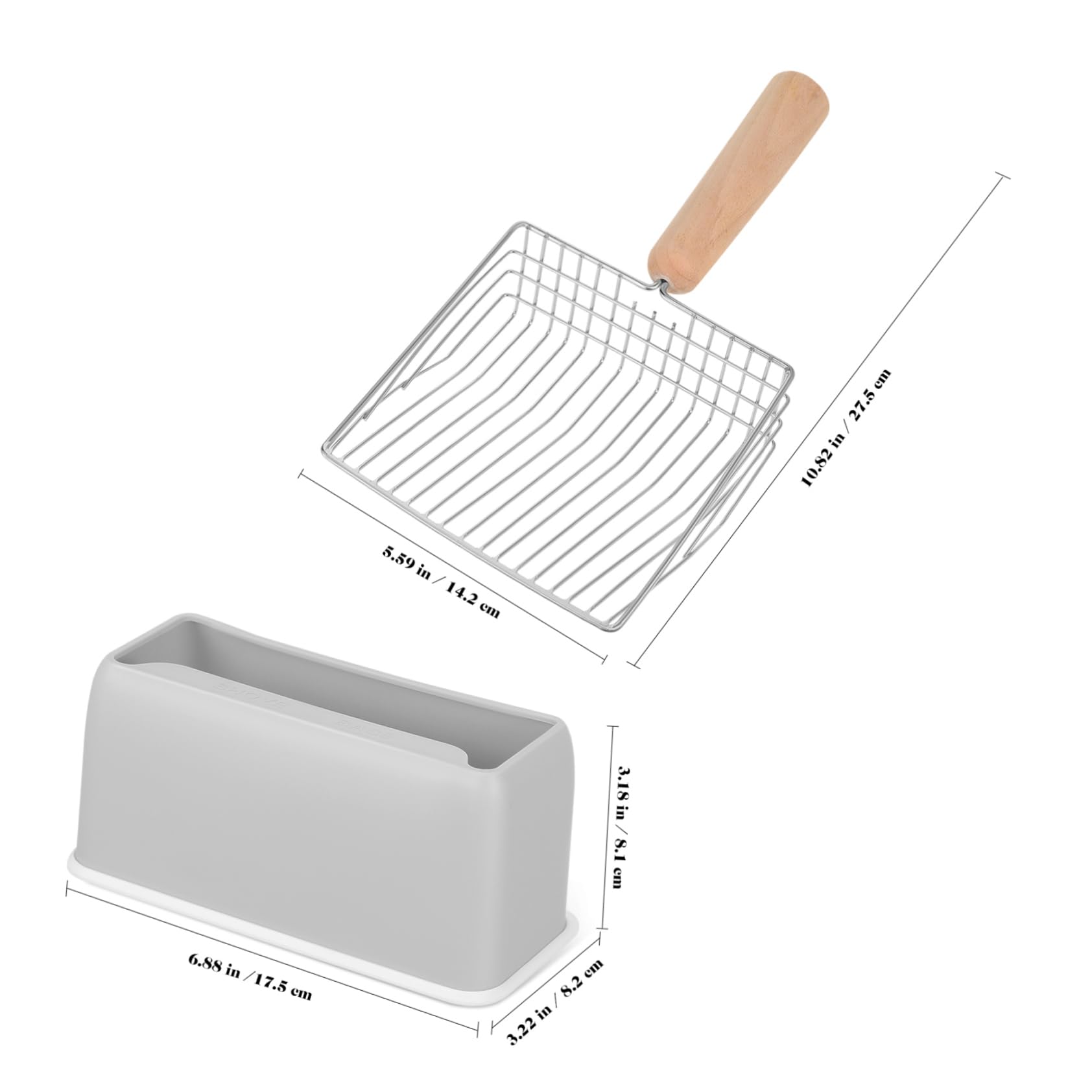 Toddmomy 1Set Durable Metal Kitten Litter Scoop with Comfortable Handle and Holder Efficient Cat Litter Sifter Tool for Quick Cleaning of Litter Box Sturdy Construction for