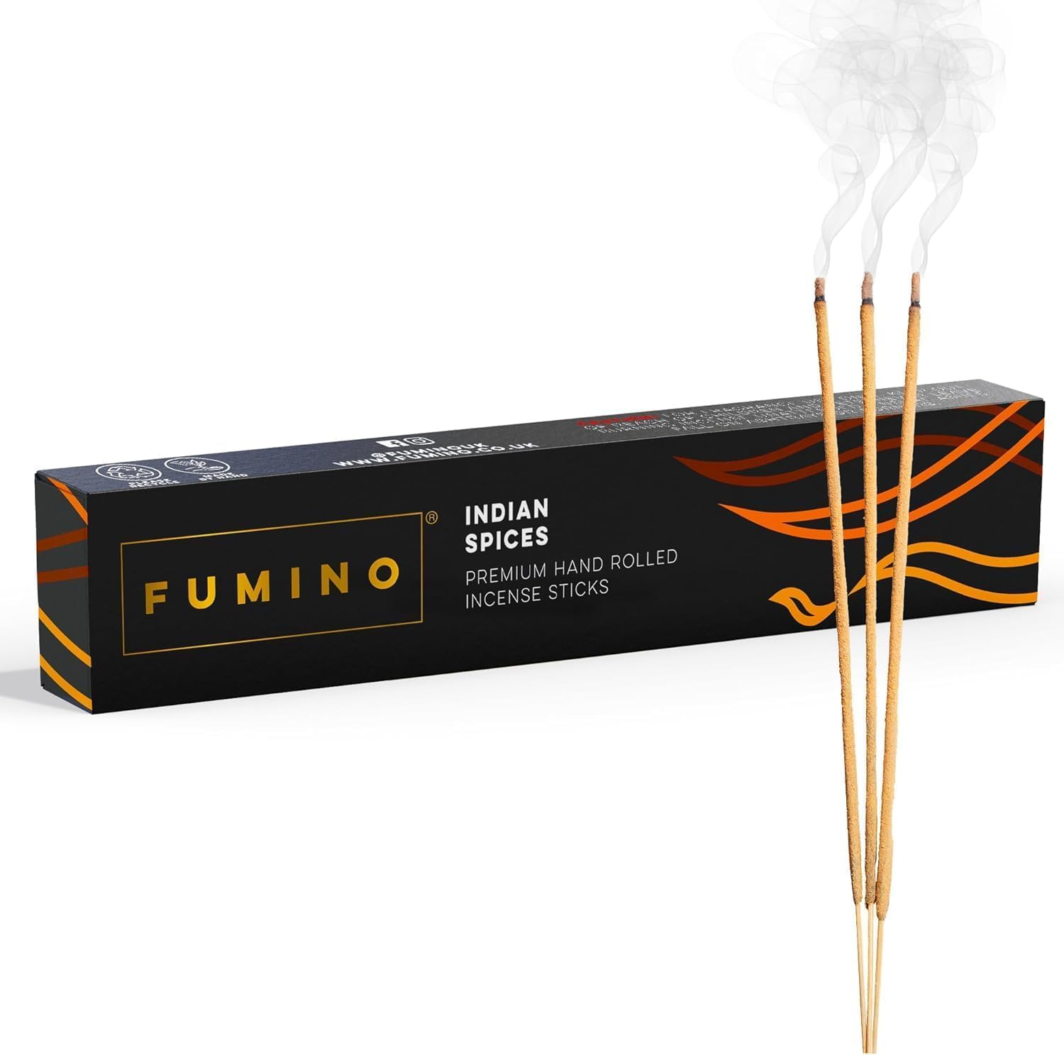 Fumino Black Fumino® Indian Spices Fresh Handmade Incense Sticks 14 Per Box (15G) Masala Agarbatti Joss Scent Fragrance For Relaxation And Meditation, Home And House Decor