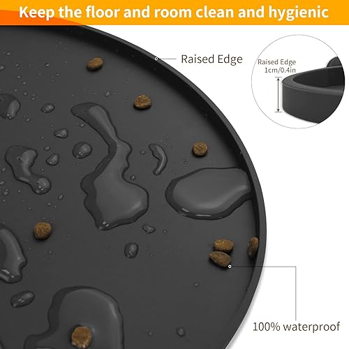 Miniatura 84 de KPWACD Tapete de alimentación de mascotas para perros y gatos, mantel individual de silicona para perros, antideslizante, impermeable, evita