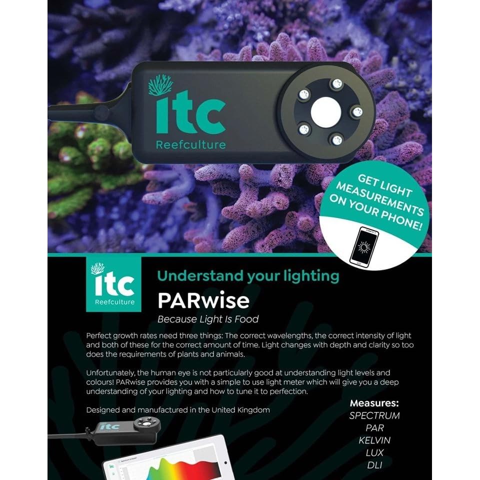 PARwise PAR-Lichtmesser, erhalten Sie perfekte Korallen- und Pflanzenwachstumsraten, Wellenlänge, Meeresriff, Aquarium