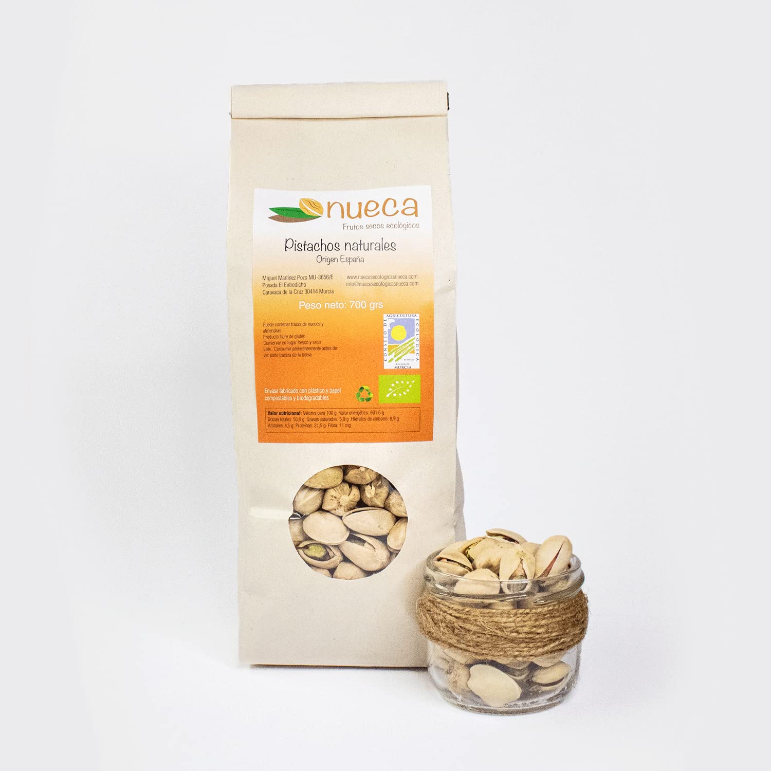 Pistachos naturales ecologicos NUECA España 700 g (1)
