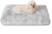 Vista 26 de Bedfolks Cama de Perrera de Felpa Impermeable para Perros, Funda Extraíble Lavable, Almohadilla de Piel Sintética para Perros y Gatos Pequeños, Negro