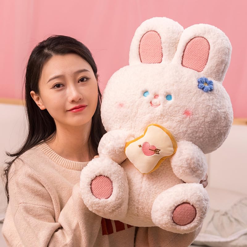 Simpatico Coniglio Peluche Giocattolo Kawaii Morbido Coniglietto Coniglio Cuscino Peluche Animale Bambola Giocattolo per Ragazze/Coppie Regalo di Compleanno 55 cm Pane