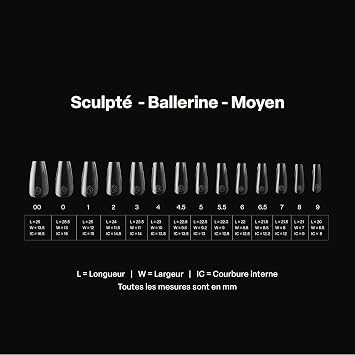 Apres Gel-X Coffin Box of Nail Tips | 280 Gel-X Tips, Soft Tips, 14 Sizes 00-9 | Half-sizes Included (Sculpted Coffin Medium, 280 Count)
