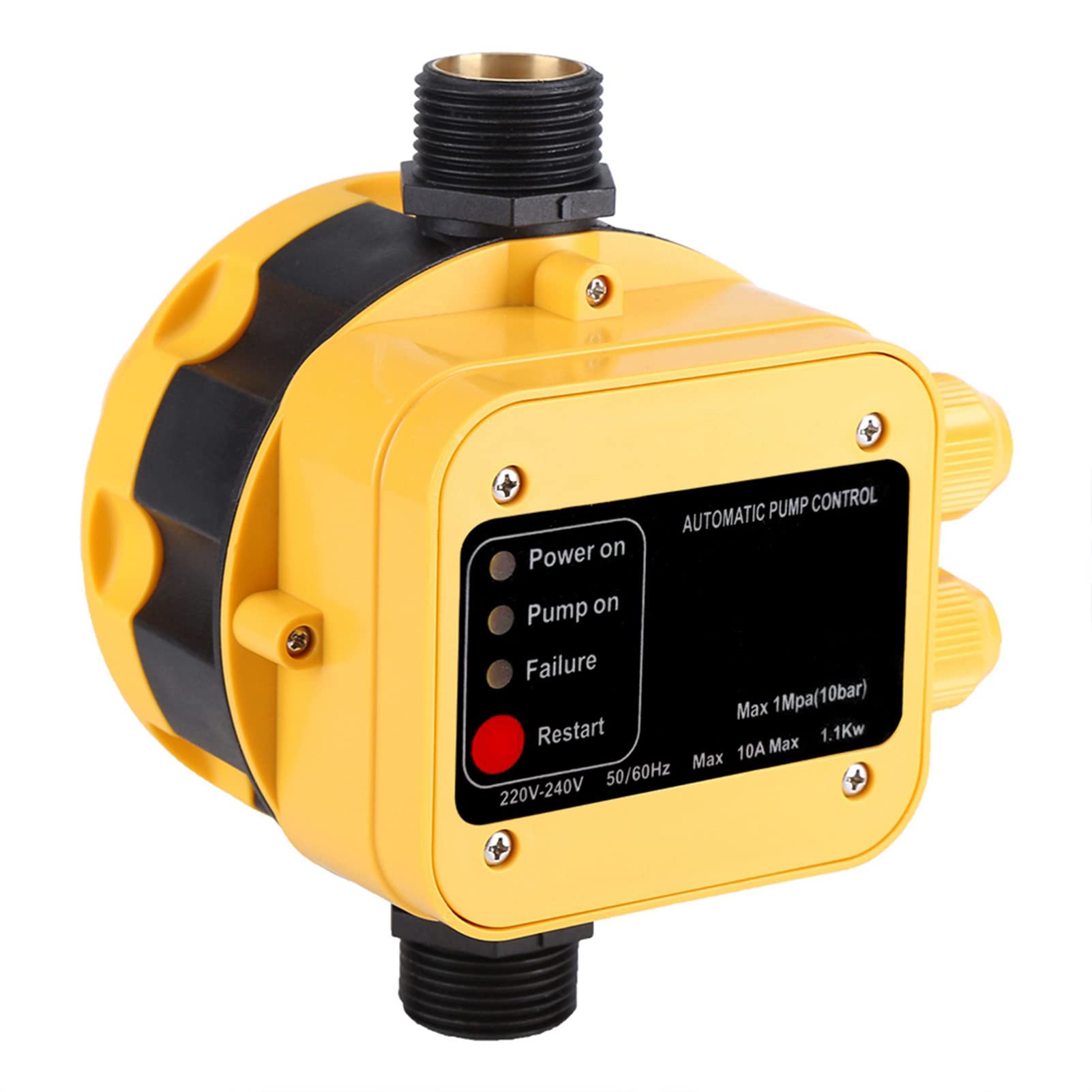 FTVOGUE - Interruptor Automático de Presión de Bomba de Agua 220V con Manómetro y Mando de Presión para el Hogar
