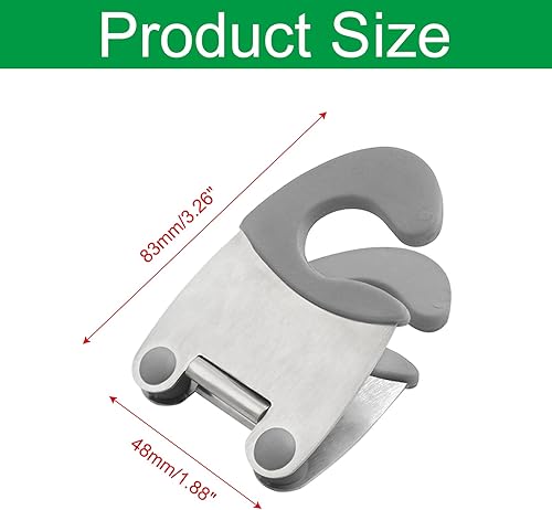 Miniatura 2 de Kmitmuk 2 clips grises para ollas, agarre de silicona antiquemaduras, soporte antideslizante de acero inoxidable para cuchara, espátula, plato, olla