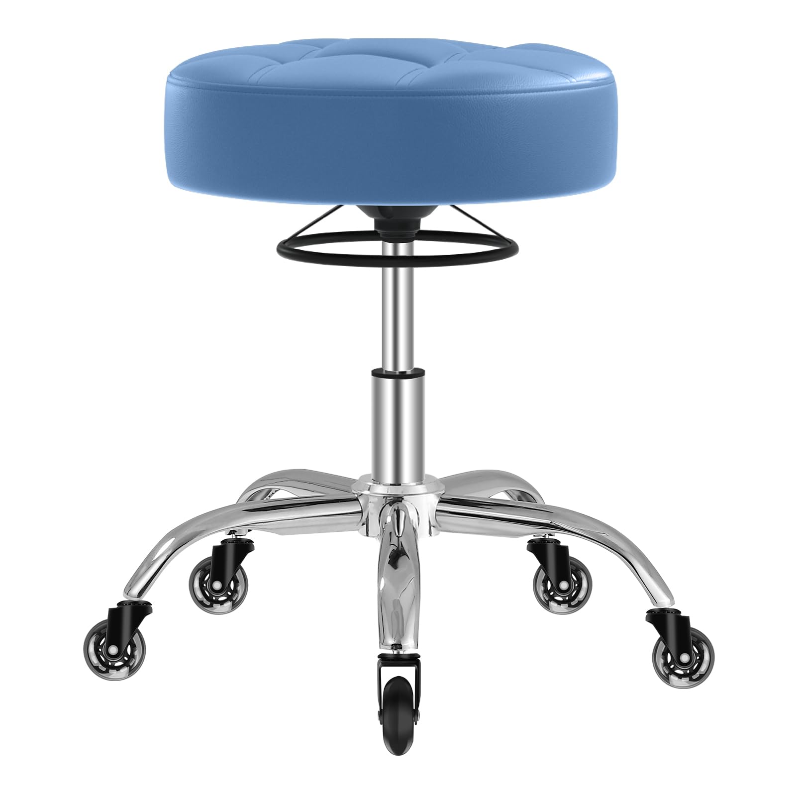 YEEZEE Rolling Stool Heavy Duty 400lbs: No Squeak, No Tip, Blue