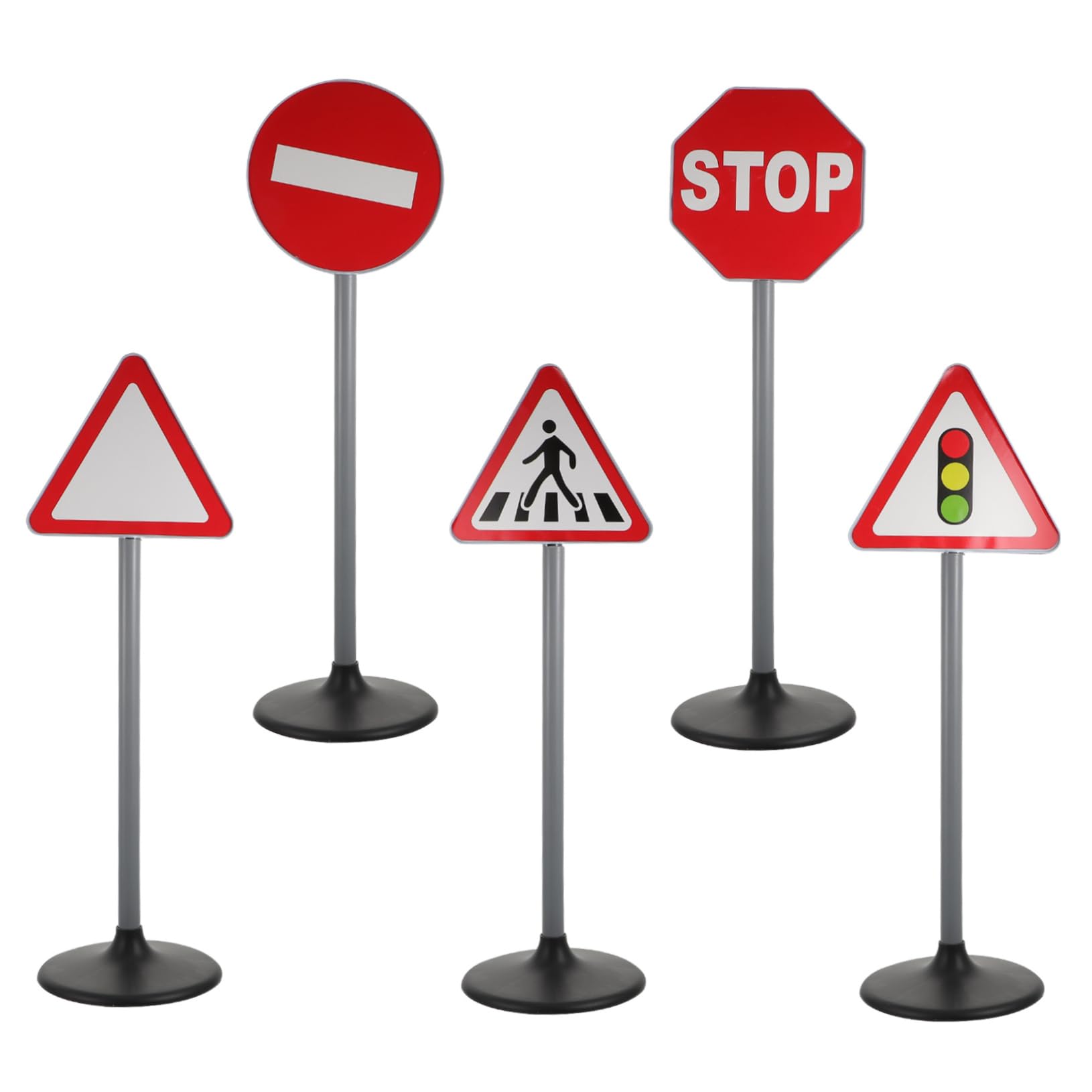 BESTonZON Jouets Éducatifs 5 Pièces de Signalisation Routière Rouge en Plastique Abs Décorations et Jeu Imaginatif Sécurisé pour Garçon et Filles pour Chambre D'garçon et Filles