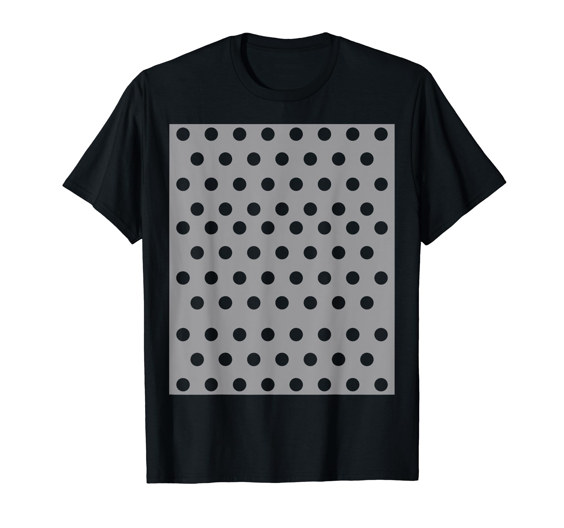 gray polka dot shirt