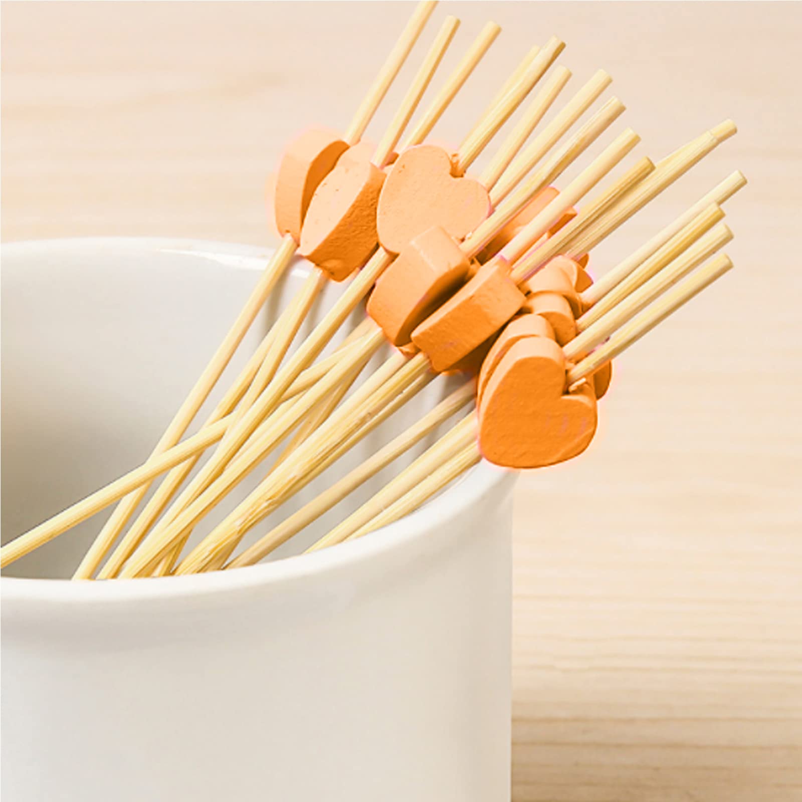 Stuzzicadenti Cocktail Spldsun | 100 Pezzi Con Cuori | Legno 12cm - Foto 4