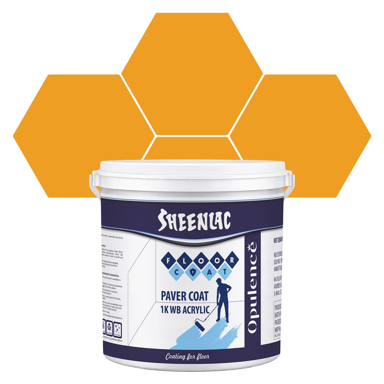 SHEENLAC Floor Paver Coat β Golden Yellow, 4L Water-Based Acrylic Floor Coating, Professional Grade Protective Sealant for Concrete Surfaces