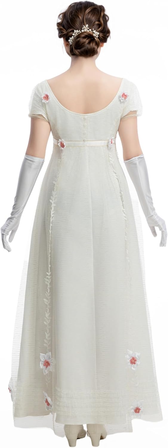 miccostumes Women's Regency Empire Waist Dress Elegant Vintage Gown for Cosplay Victorian Tea Party - Image 3