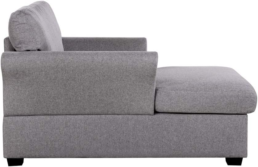 Casa Andrea Milano llc Classic and Traditional Ultra Comfortable Linen Living Room Fabric Chaise Couch Chair, Lounge, Grey : Home & Kitchen