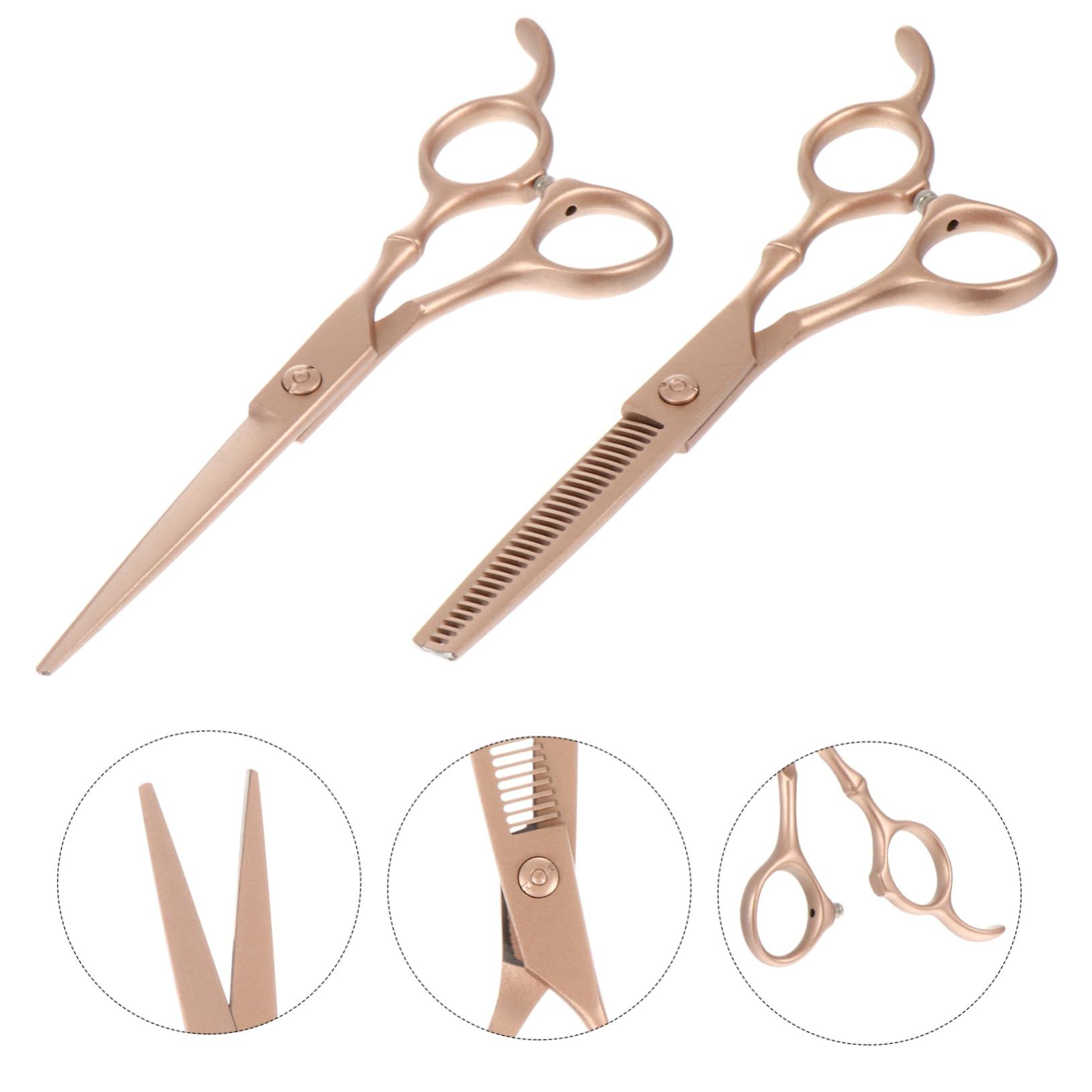 Tijeras de Corte de Pelo 6 Pulgadas de Acero Inoxidable Dorado | Pack de 2 Piezas, Uso en Barbería y Hogar, Diseño Elegante para Recortar Distintos Peinados