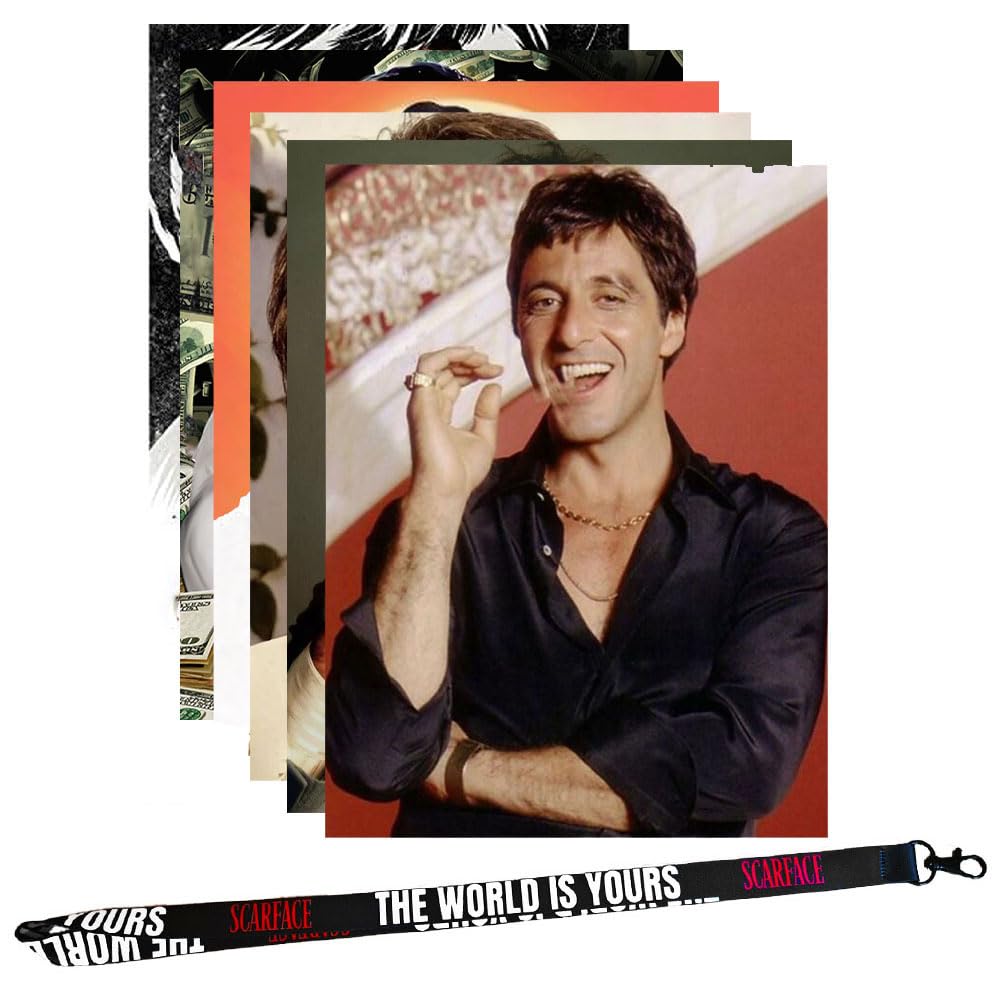 Gangster Movie The World Is Yours Gift Set – Includes Lenticular Poster And 2nd Tony Montana Poster And The World Is Yours Lanyard – Premium Décor For Classic Movie Fans