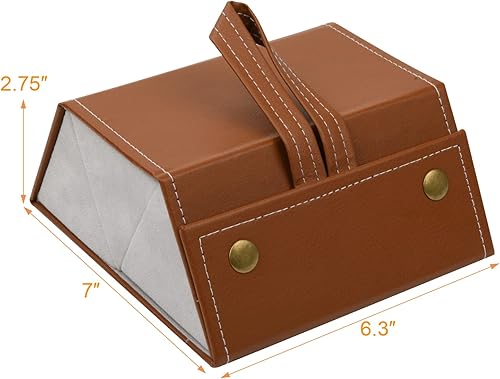 Vista 2 de Beautyflier Estuche organizador de gafas de sol de 3 ranuras, caja de almacenamiento plegable de cuero PU para lentes