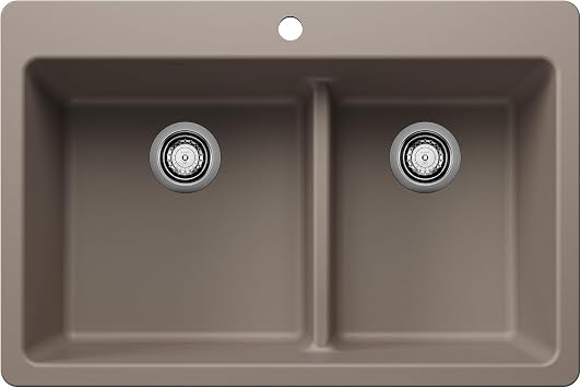 BLANCO 443214 Liven SILGRANIT 60/40 حوض مزدوج / حوض المطبخ تحت الأرض مع فرق منخفض - الكمأة