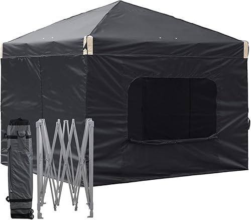 Aoodor Tienda de campaña desplegable de 12 x 12 pies con bolsa enrollable, toldo portátil de sombra instantánea con cortina para campamento, fiesta