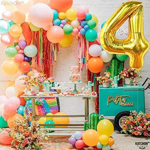 Image of KatchOn Gold Number 4 Balloons 40 Inch, 4 Birthday Decorations