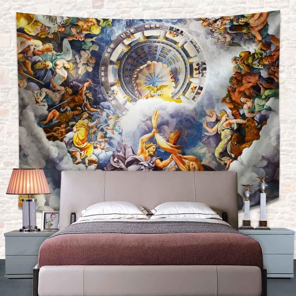 SHRAPHY Greek Mythology Tapestry Artwork Wall Hanging Ceiling Fine Versailles Greek Mythology Tapestries Large 100x90 Inches Greek Art Wall Hanging Tapestry GTXPUH586