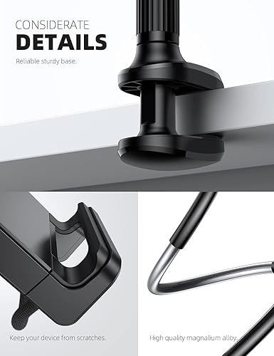 Miniatura 6 de Lamicall Soporte de soporte de tableta de cuello de cisne para cama, abrazadera flexible de brazo de tableta para cama compatible con Pad Mini 7.9