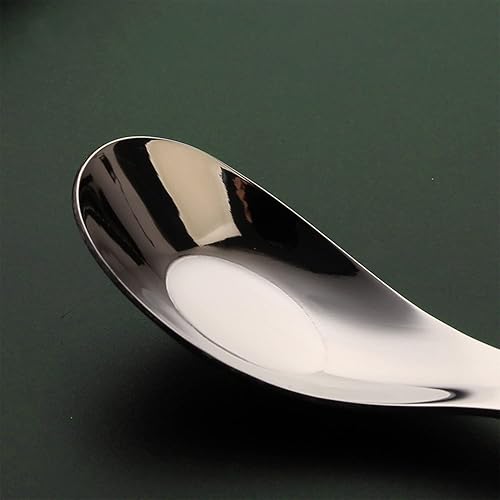 Miniatura 3 de OULIGET Cucharas de sopa gruesas y pesadas, cucharadas de acero inoxidable, cuchara de plata china, cucharas asiáticas gruesas de mango largo, 5.9
