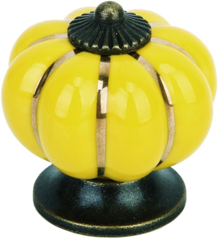 Cute Pumpkin Drawer Pull Knob Cabinet Door Handle Knob (Yellow)