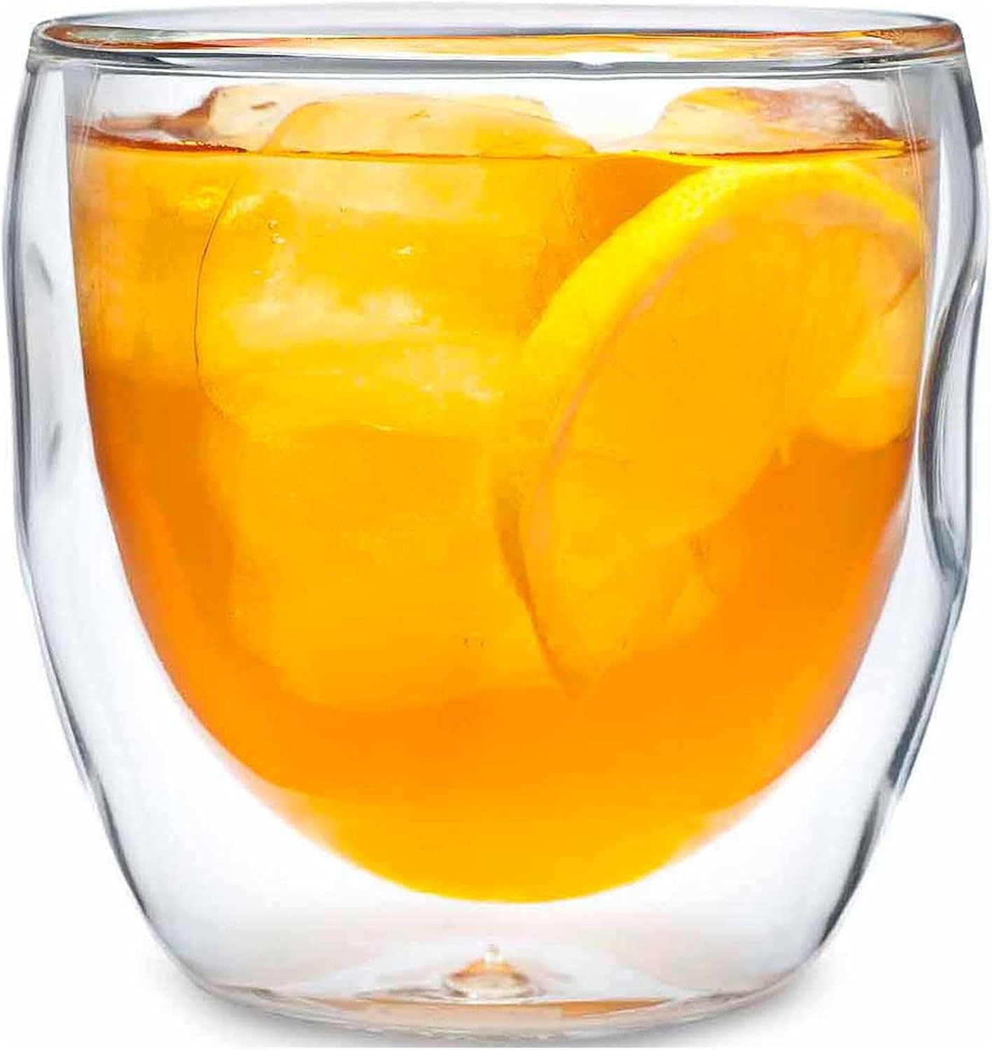 Moderna Artisan Series Double Wall 8 oz Beverage Glasses - Set of 8 Drinking Glasses