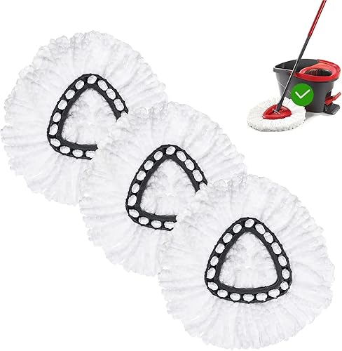 Miniatura 1 de Recambio de cabezal de trapeador de microfibra fácil de limpiar, compatible con el sistema O-Cedar RinseClean Spin Mop de 2 tanques, repuesto para