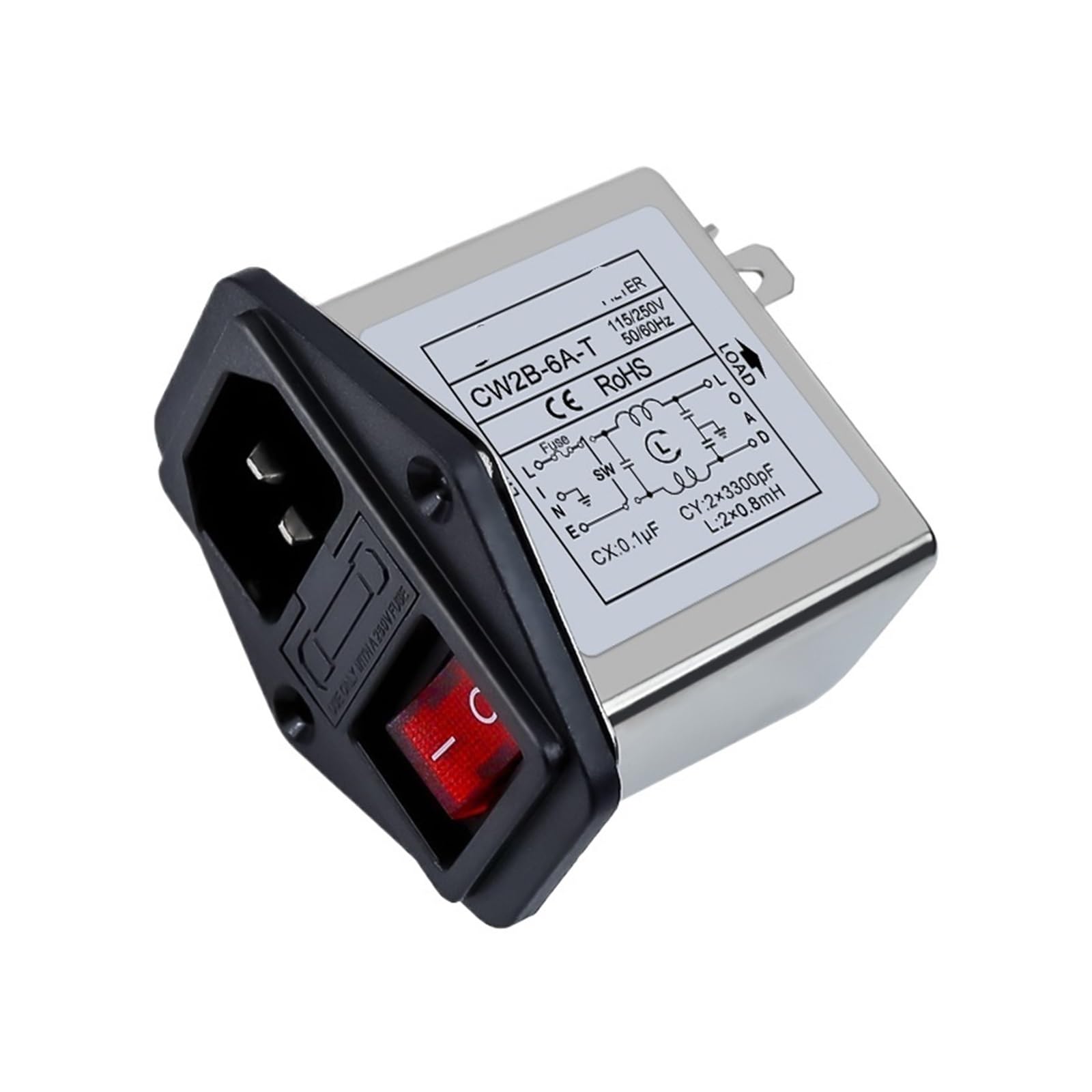 Filtro CW2B-6A-T para proteger tu taller doméstico con interruptor rojo 220V 4