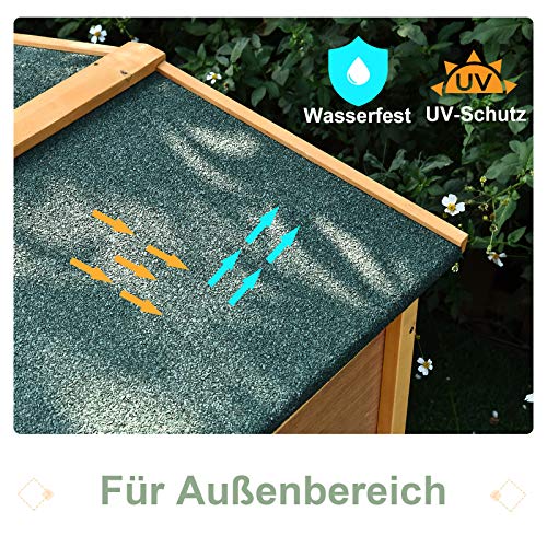 PawHut Kleintierstall kleitierkäfig mit Freigehege Meerschweinchenstall Freilaufgehege Winterfest Outdoor Tierstall… – Bild 7