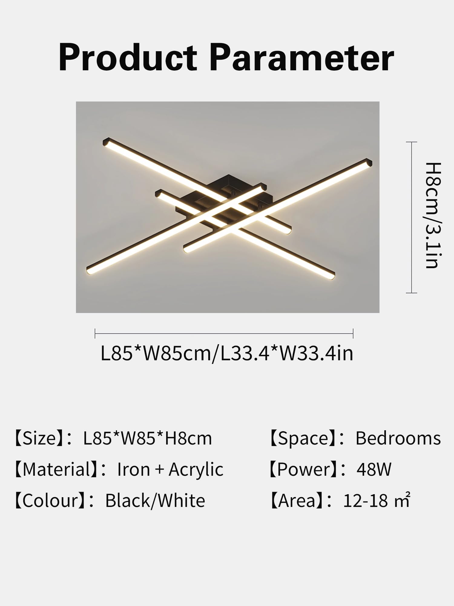 Nowoczesne lampy sufitowe Lampy sufitowe LED 6000k / 4000k/3000k Nowoczesne lampy sufitowe o minimalistycznym designie odpowiednie do sypialni korytarzy salonów jadalni i kuchennych (Czarny,4głowice)